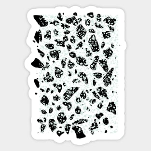 Tripple Terrazzo - Mint Green Black White Modern Speckle Pattern Sticker